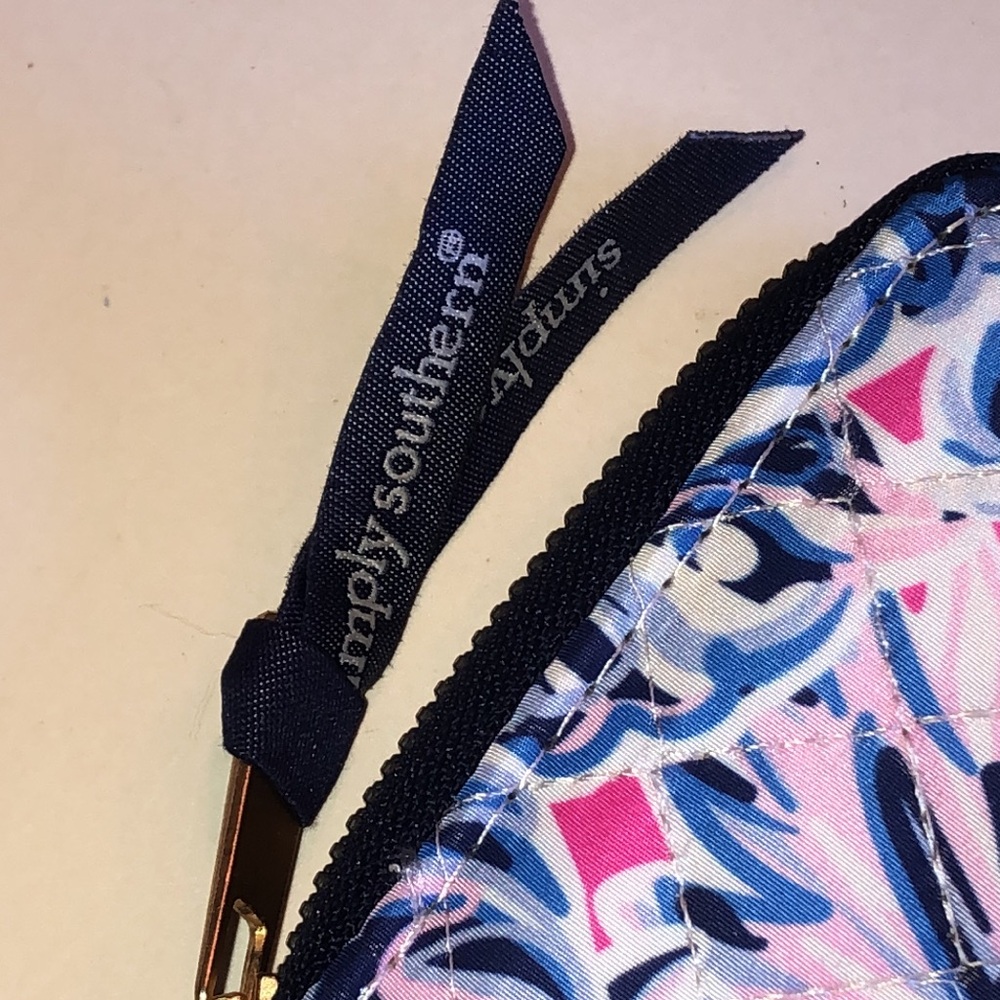 Simply Southern Blue Pink Floral Zip Wallet - Picture 3 of 6